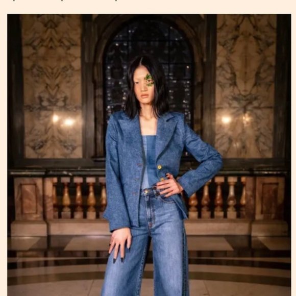 J Brand x Halpern Tailored Denim Blazer Size M NWT - Picture 3 of 12